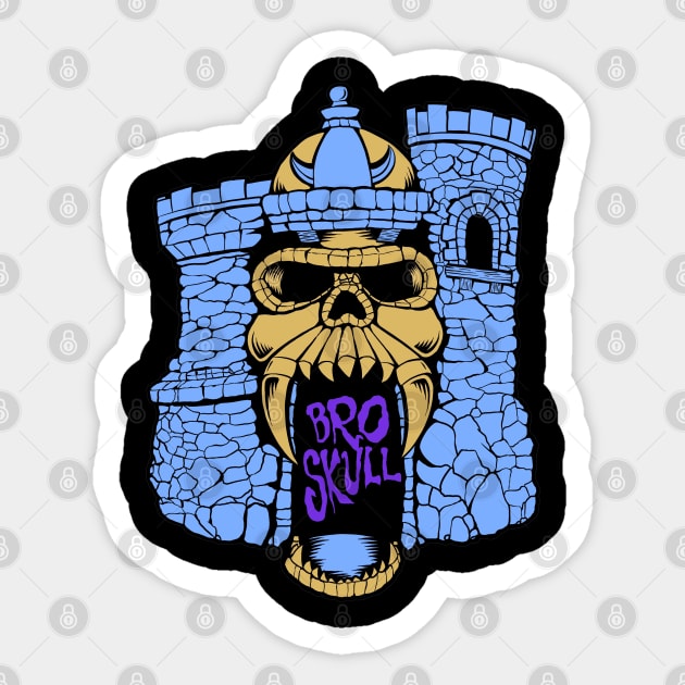 Broskull Logo V.2 Customized Skeletor Colors Castle Sticker by CastleBroskull